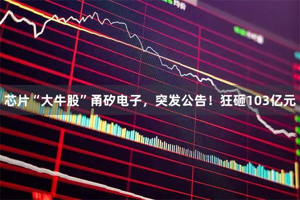 芯片“大牛股”甬矽电子，突发公告！狂砸103亿元